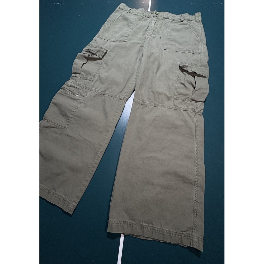 Aeropostale Cargo Pants Womens XL Green Utility Baggy Wide Leg Loose Y2K Relaxed - Picture 5 of 14